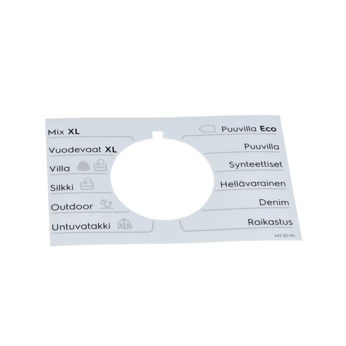 programme plate, knob, adhesive