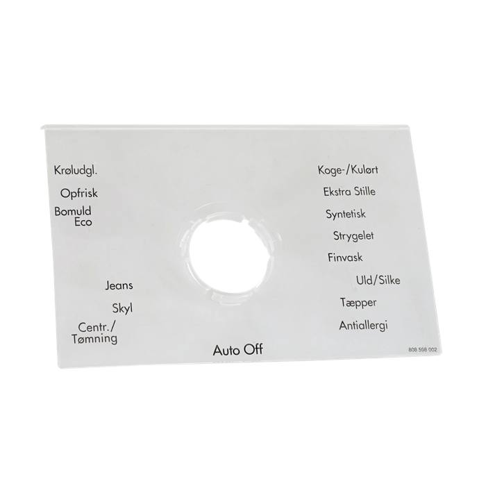 programme plate, knob
