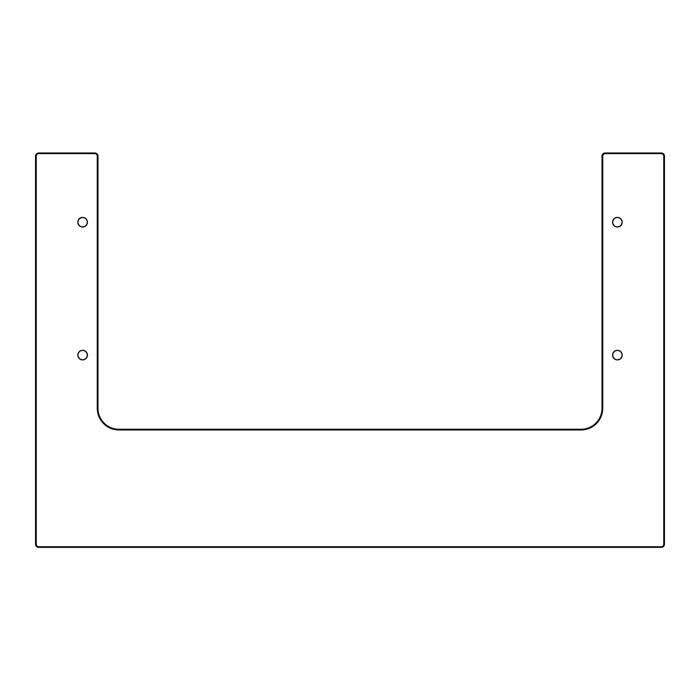 glass panel, lower, black, 898x375 4mm ITB_703