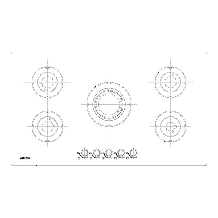 work top, black, Zanussi, 880x510mm