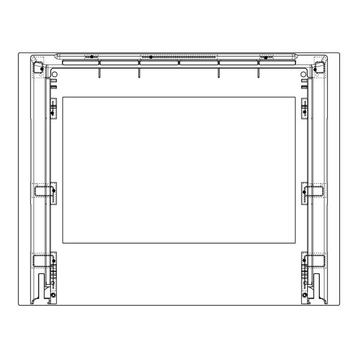 front glass, black, Essentielb, 594x467mm