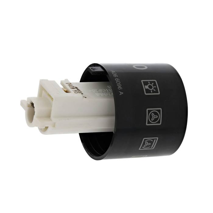 knop, functies, zwart, 9+0