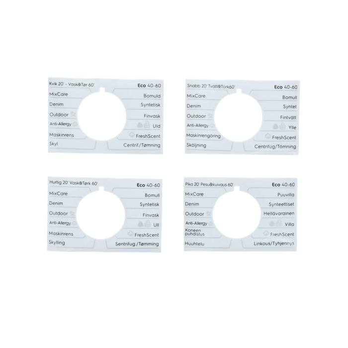 programme plate, knob, adhesive