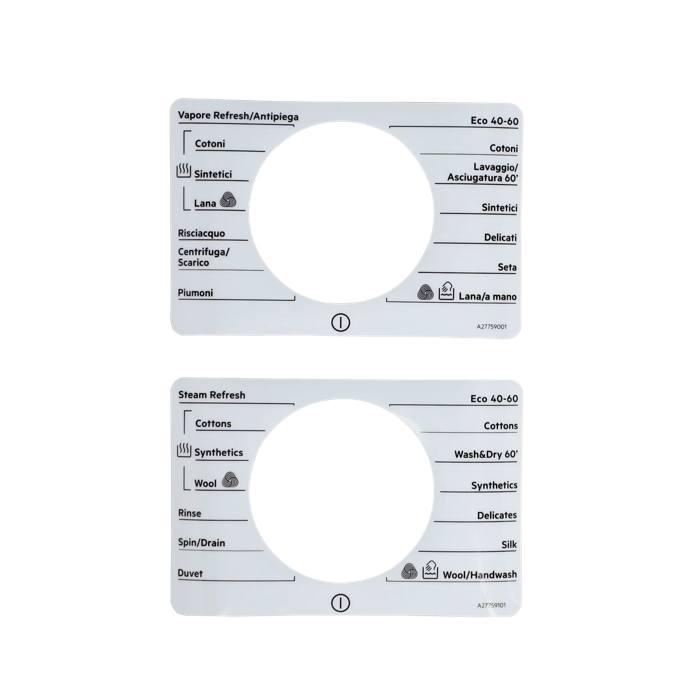 programme plate, knob, adhesive, EN,IT