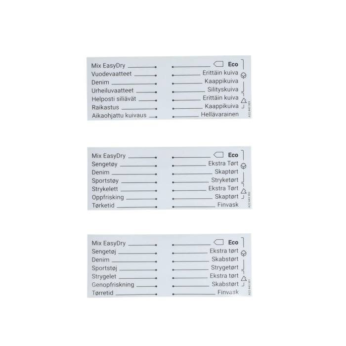 programme plate,magnetic,DA,NO,FI