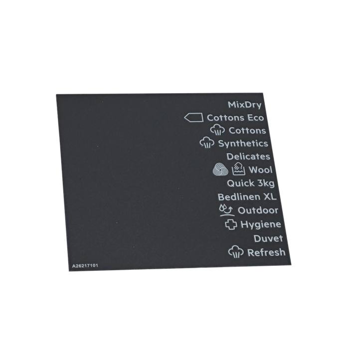 programme plate, knob, adhesive