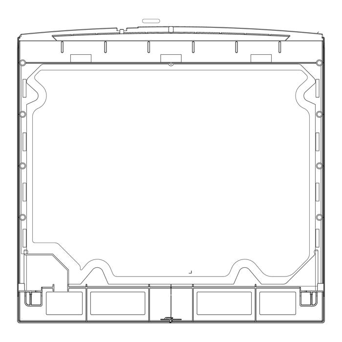 work top, assembly, silver, 7952, 597x501,6mm