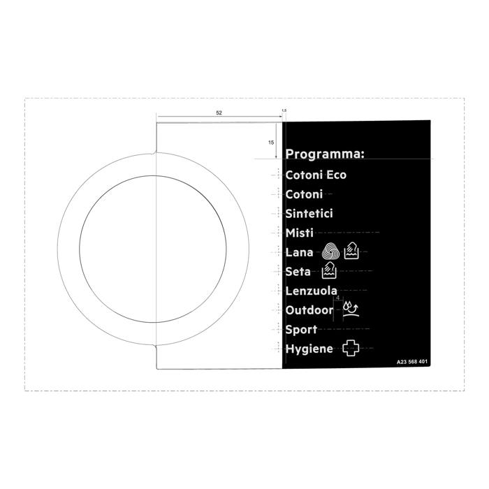 programme plate, knob, adhesive, IT