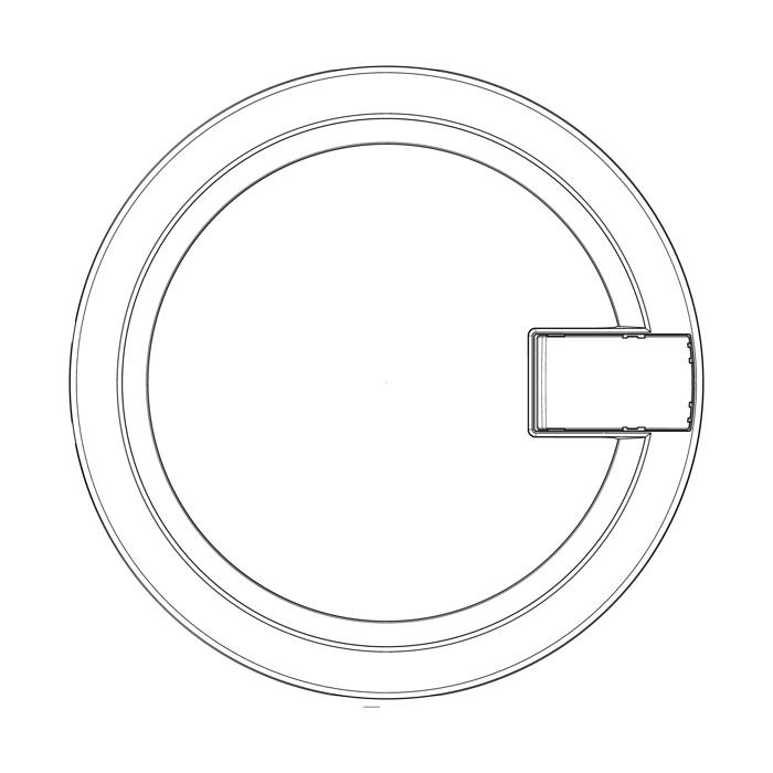 door frame, front, white, Ø458mm