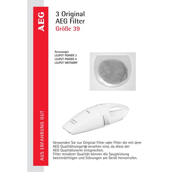 GR39 Staubsaugerfilter für Liliput Power / Wet&Dry