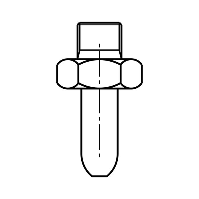 scharnierstift, onderaan, 24mm