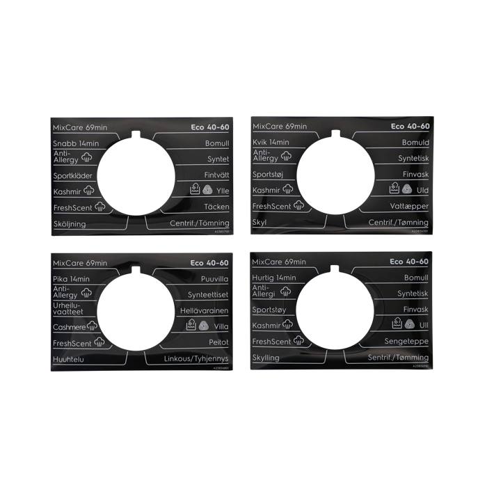 programme plate, knob, adhesive