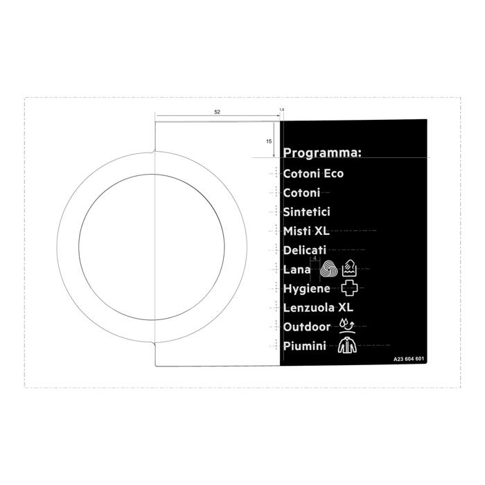 programme plate, knob, adhesive