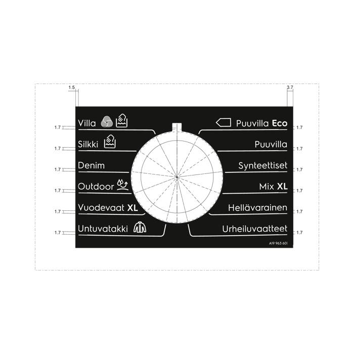 programme plate,knob,adhesive,FI