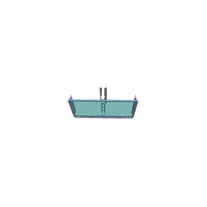 glass panel assembly, vegetable box, guidance rail, 777x382 mm