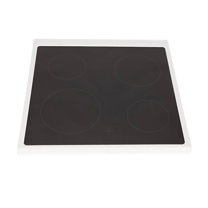 glaskeramikhäll med ram, vit, 596x600mm