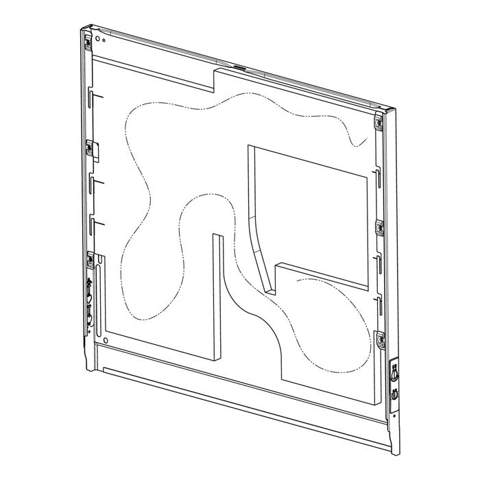 door outer panel, inox, insulating mat, [590x501mm]