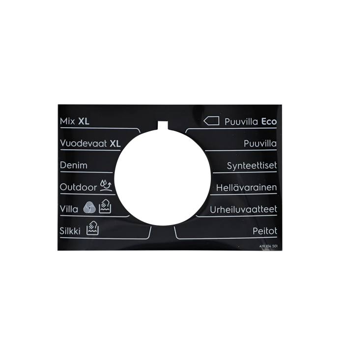 programme plate,knob,adhesive,FI