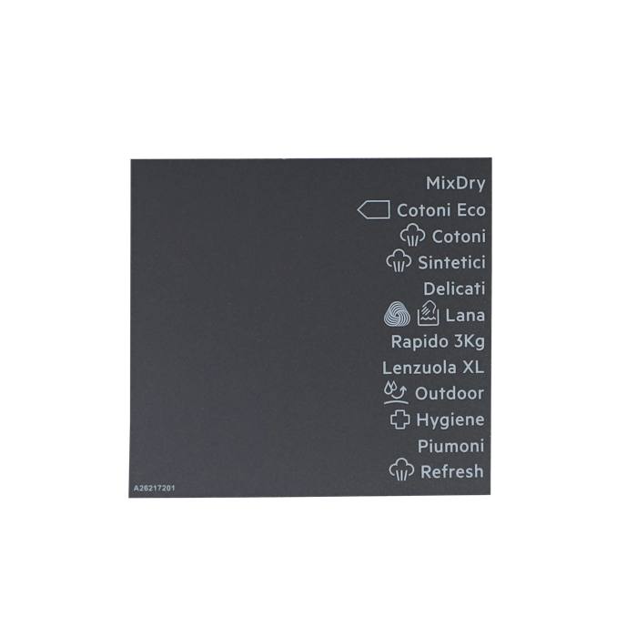 programme plate, adhesive