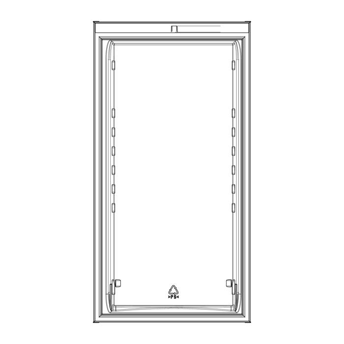 Witte koelkastdeur - 538x1032mm