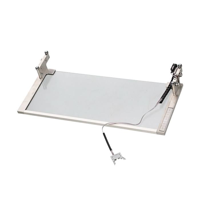 glass panel, movement elements assembly