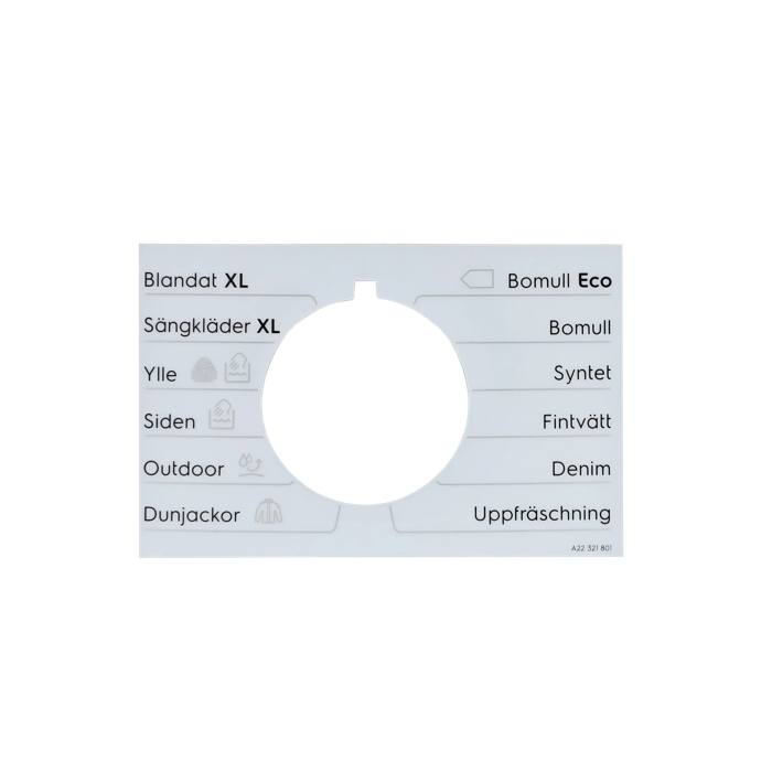 programme plate, knob, adhesive