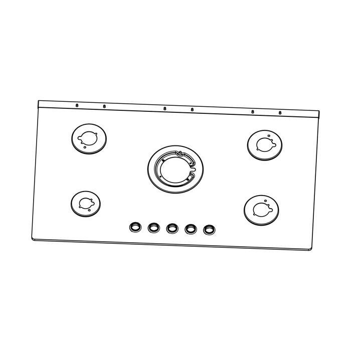 work top, black, AEG, 896x516mm
