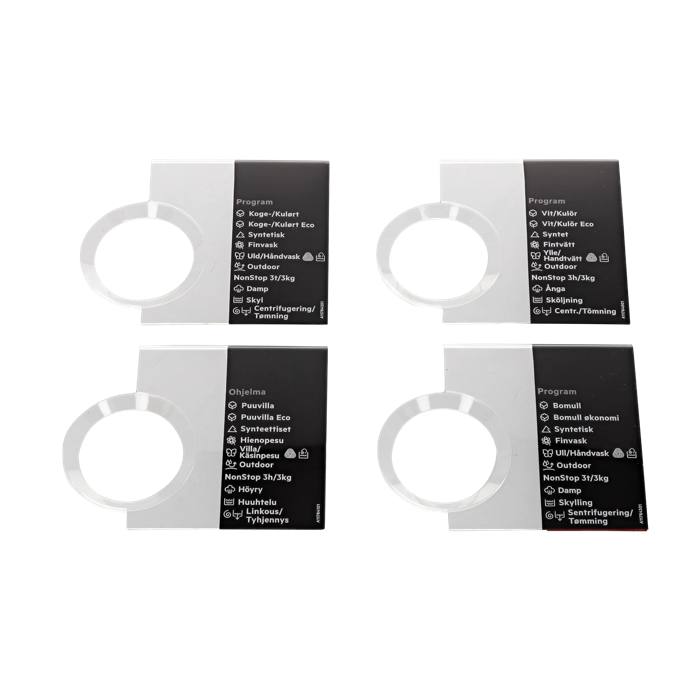 programme plate,knob,adhesive,DA,NO,SV,FI
