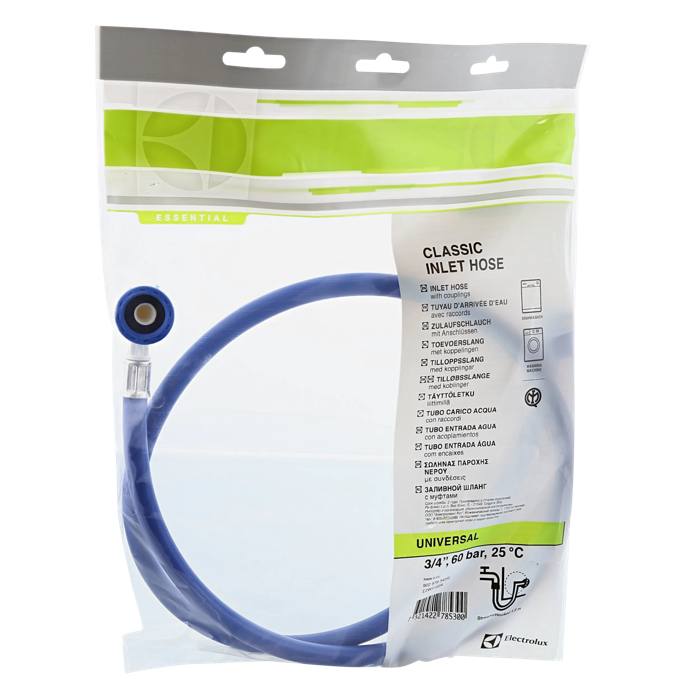 Classic IMQ Straight to Hooked End Inlet Hose 1.5m