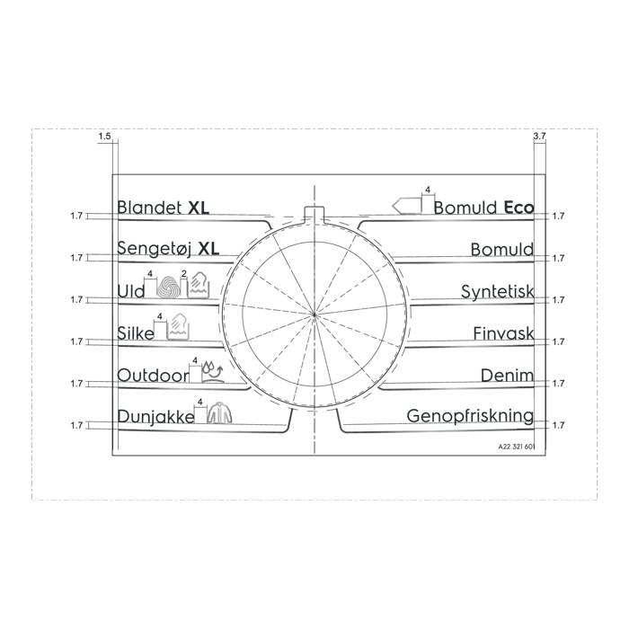 programme plate, knob, adhesive