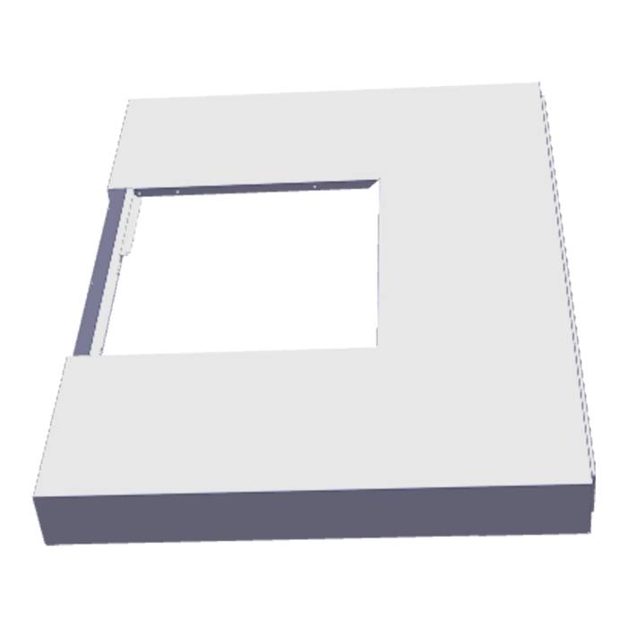 glass panel, assembly, front, 564x50 black