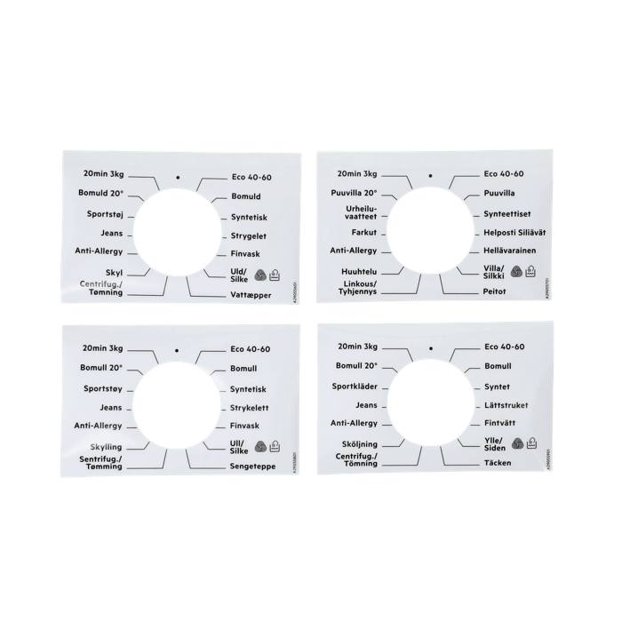 programme plate, knob, adhesive, DA,FI,NO,SV