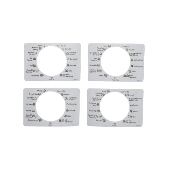 programme plate,knob,adhesive,SV,DA,NO,FI