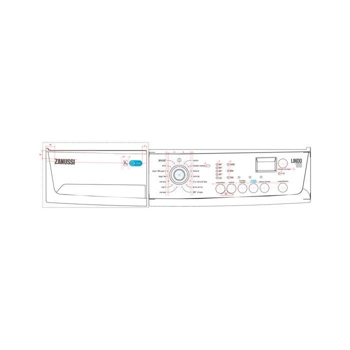 control panel, white, Zanussi