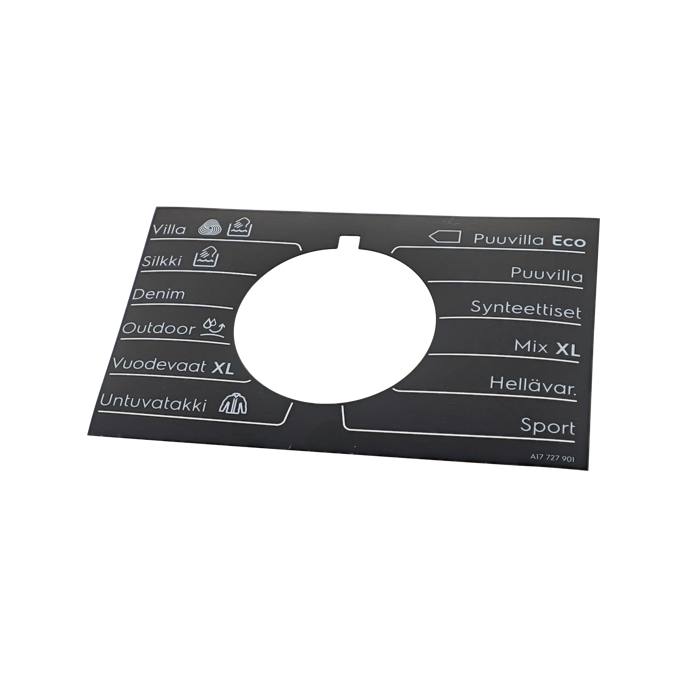 programme plate,knob,adhesive,FI