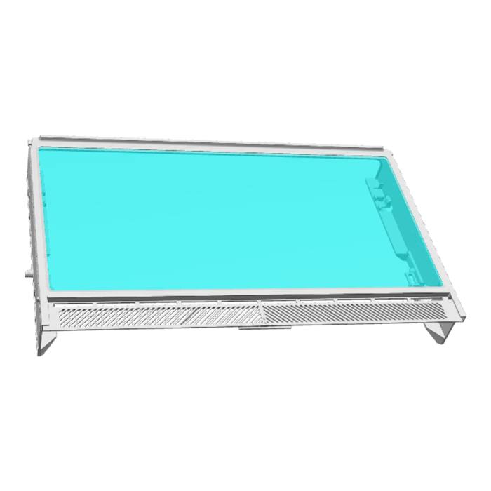 ens. bandeau verre, encadrement, neutre, 627x370.7mm