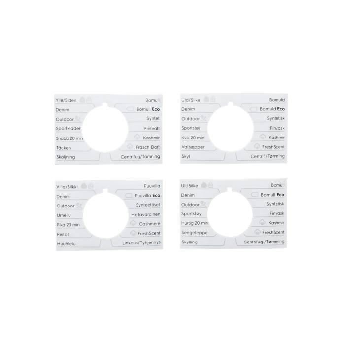 programme plate,knob,adhesive,DA,NO,FI,SV