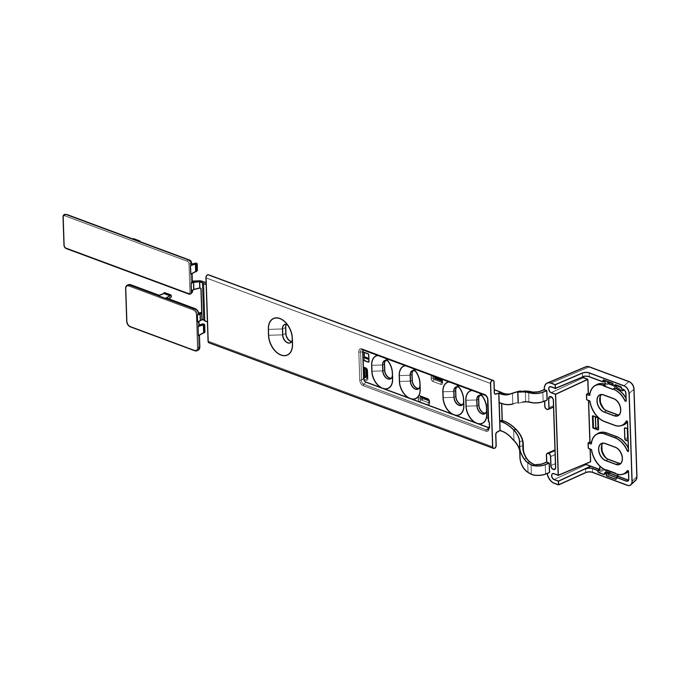 geleiderrail, plastiek, T20, 124.74x23.1mm