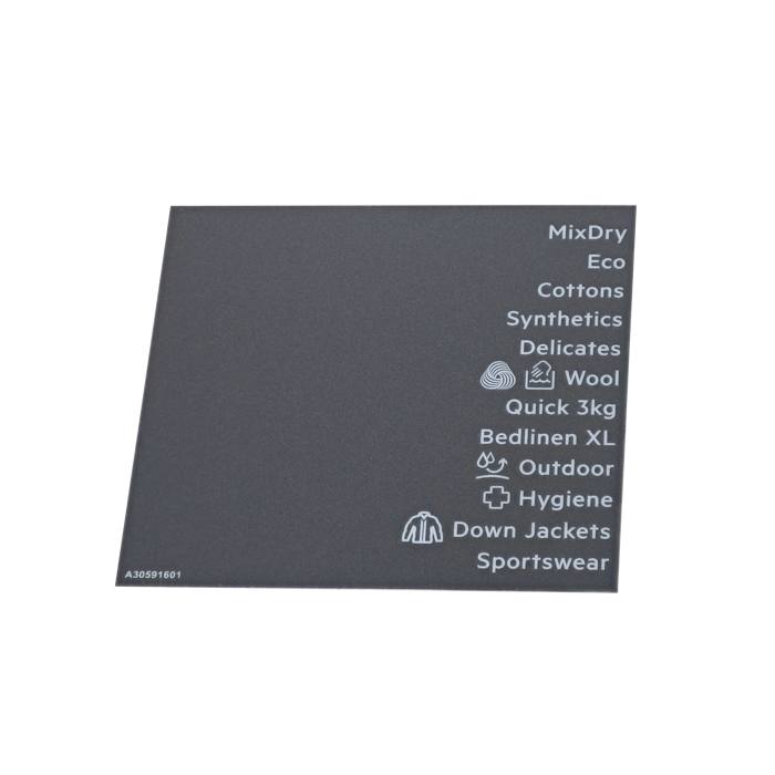 programme plate, adhesive, EN