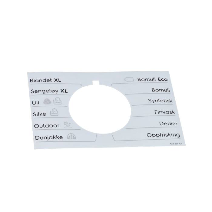 programme plate, knob, adhesive