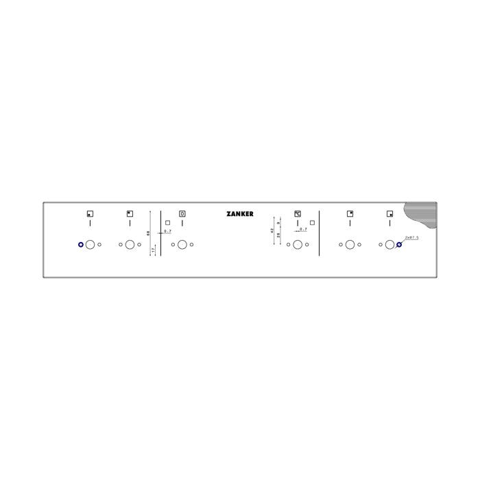 Bedienblende,Inox,Zanker,60cm,6K