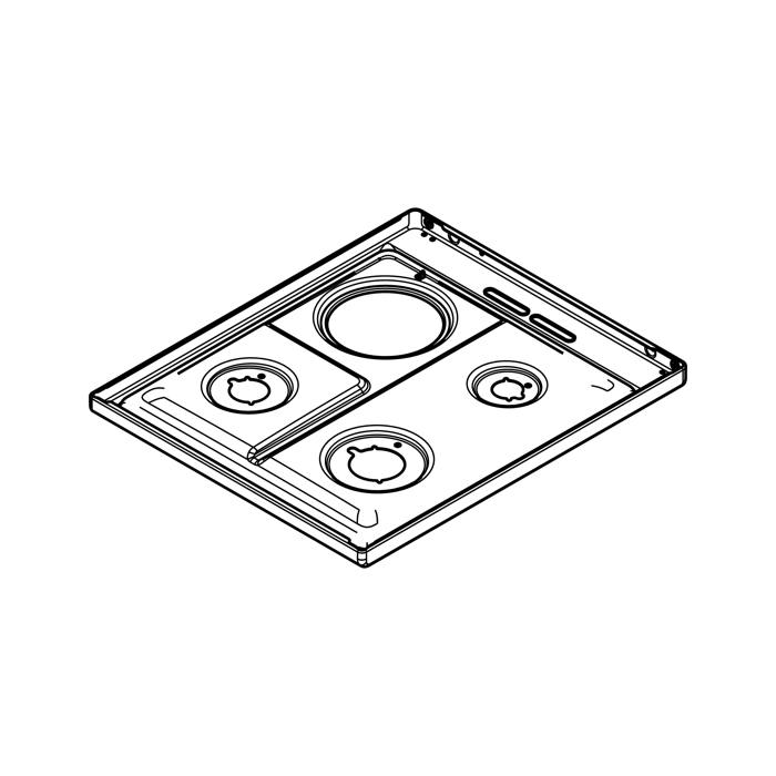 work top, inox, 494x590mm