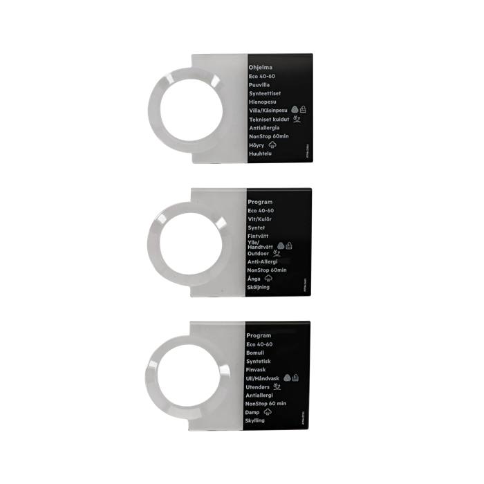 programme plate,knob,adhesive,SV,NO,FI