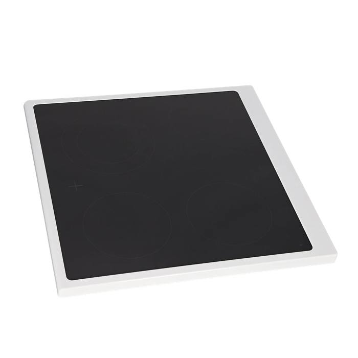 glaskeramikhäll med ram, vit, 596x600mm