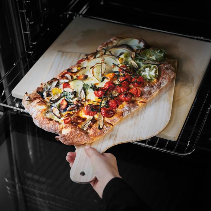 Pizzasteen set - 38 x 33 x 1,5 cm