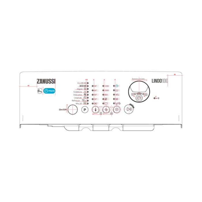 panel holder,white,Zanussi,ES,PT,SYM