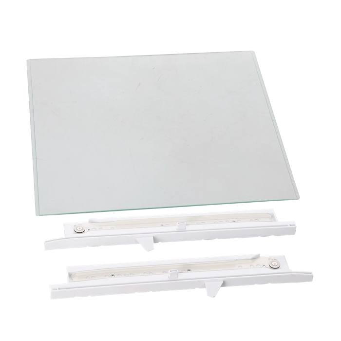 clayette en verre, rails, ensemble, 511x437mm