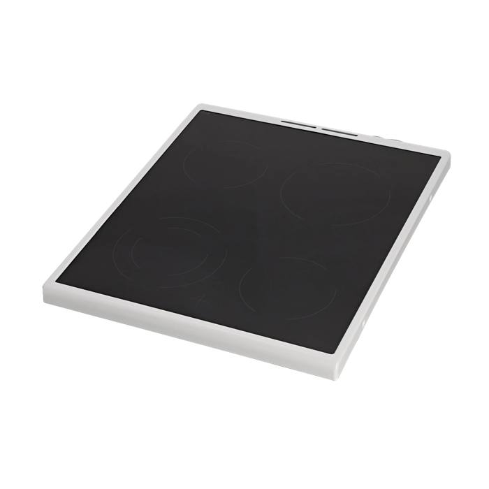 glaskeramikhäll med ram, vit, 496x600mm