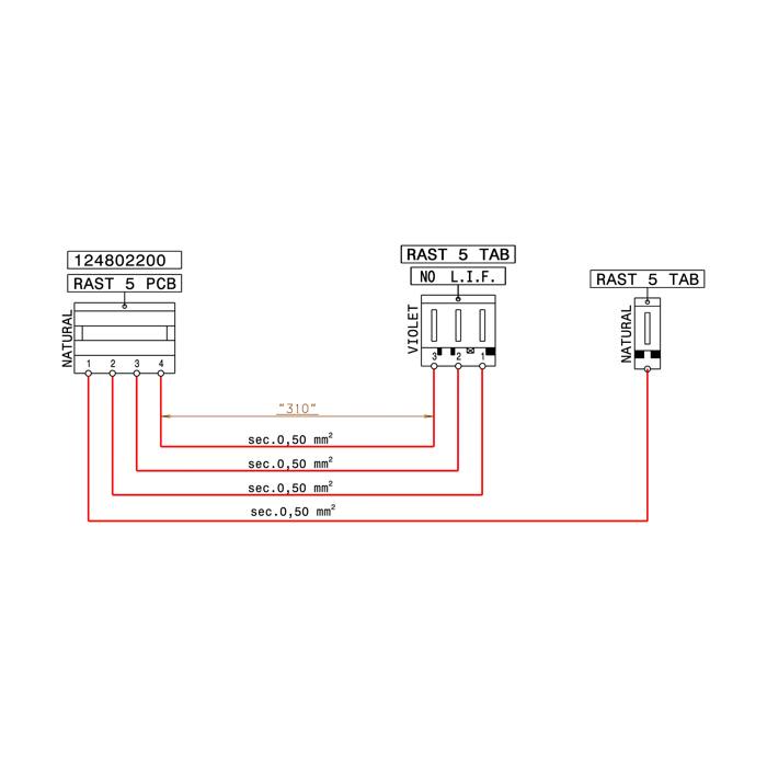 kabel, motor, motorregelmoduul, PCB,J2,310mm