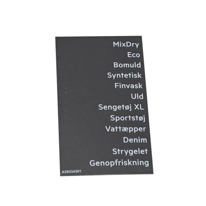 programme plate, adhesive, DA